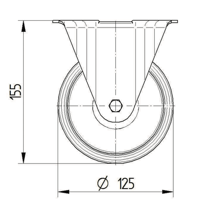Roata fixa fi 125 mm 3478DVR125P62 Tente RulStore