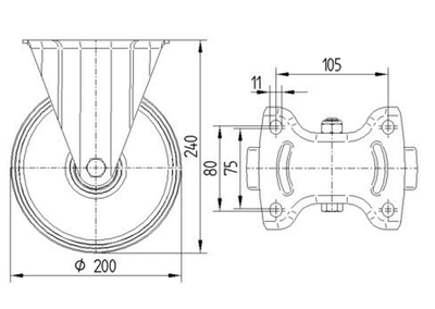 Roata fixa fi 200 3478DVR200P63 Tente RulStore