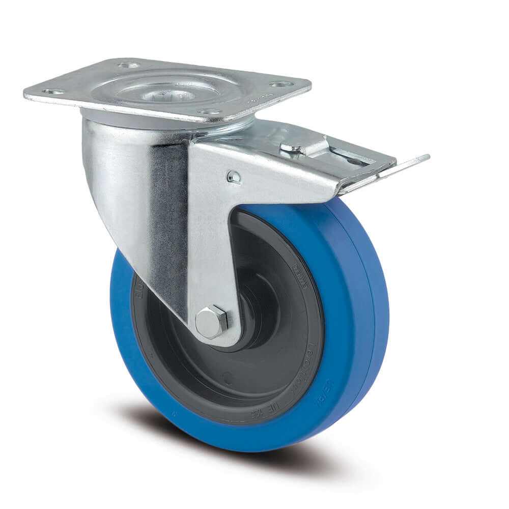 Roata Pivotanta cu Frana Cauciuc Elastic 100x34 mm Tente