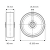 Roata Simpla Cauciuc | 200x75x20 mm (FVP200X75-fi20)