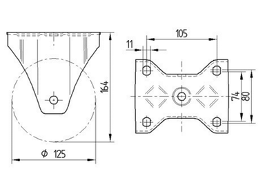 Roata fixa fi 125 mm 4688ITP125P63 Tente RulStore