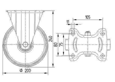 Roata fixa fi 200 3478ITP200P63 Tente RulStore