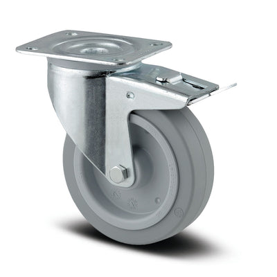 Roata pivotanta cu frana fi 100 3477UFR100P62 GREY Tente RulStore