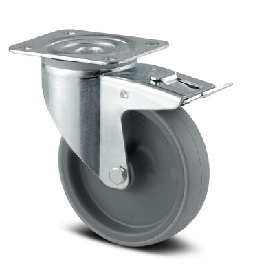 Roata pivotanta cu frana fi 80 3477UAR080P62 GREY Tente RulStore