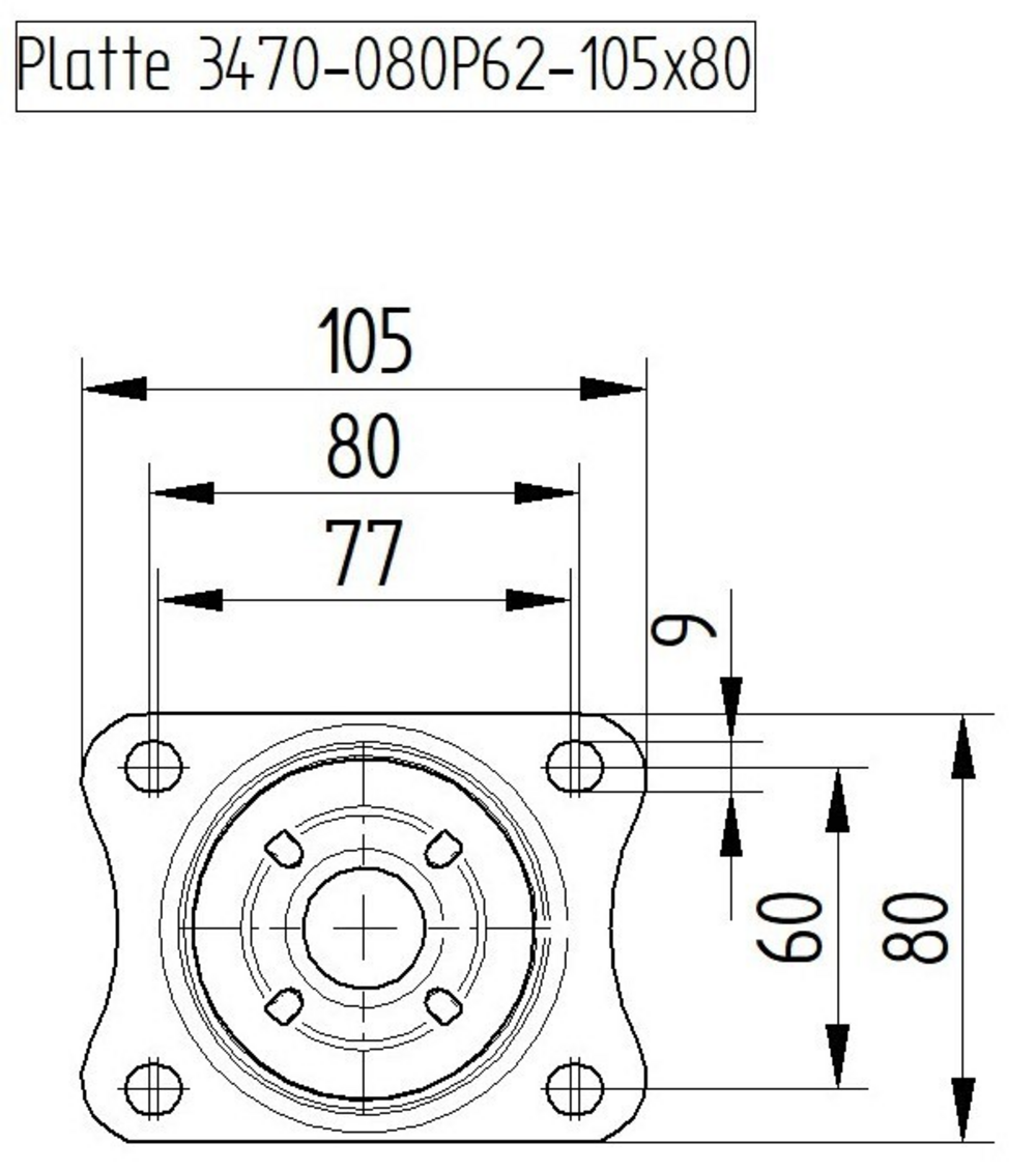 Roata pivotanta fi 80 3470UVH080P62 Tente RulStore